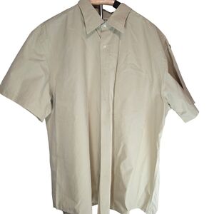 J. Crew Men's Beige Short Sleeve Button-Down Shirt Size XL